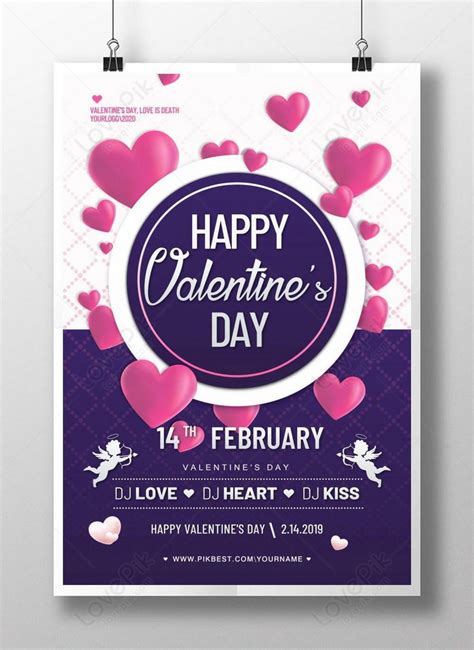 Purple Love Valentines Day Poster Design Template Imagepicture Free