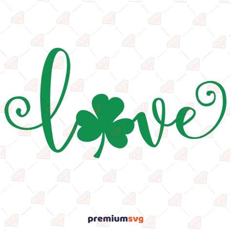 Shamrock Love Svg Cut File St Patricks Day Design Premiumsvg