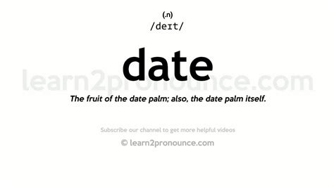 Pronunciation Of Date Definition Of Date Youtube
