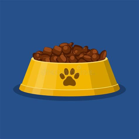 Dog Or Cat Dry Food Bowl Bone And Fish Shaped Crisps Yellow Pet Bowl