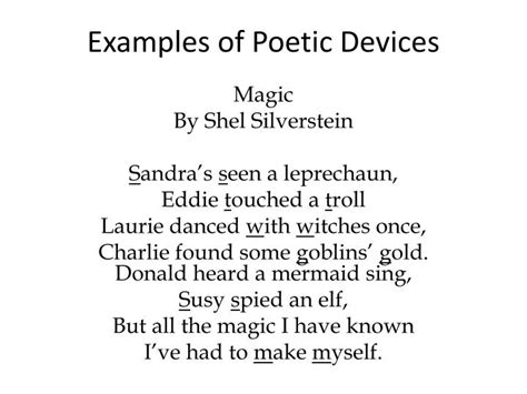 Ppt Examples Of Poetic Devices Powerpoint Presentation Free Download