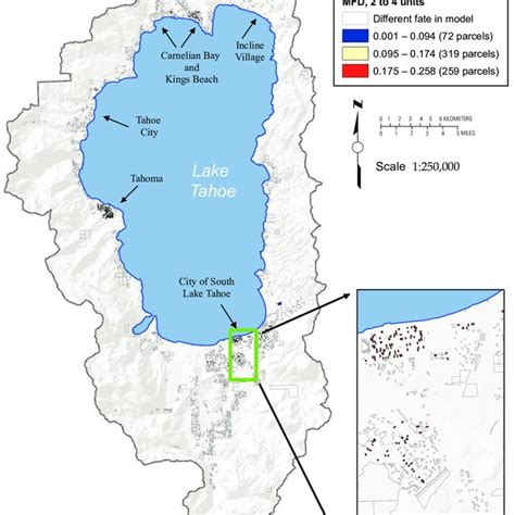 Map Showing An Overview Of Lake Tahoe Basin And Inputs To The Land Use