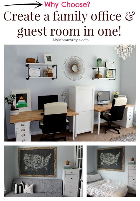 It's often the last room we decorate and sadly, many of us end up using it as a temporary storage room. A family office and Guest Room in One! - My Mommy Style