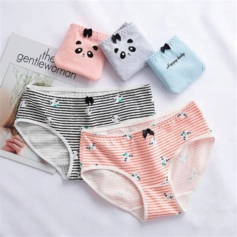 Cotton Panties For Women Panda Print Underwear Gril Briefs Sexy Lingerie Cartoon Underpants