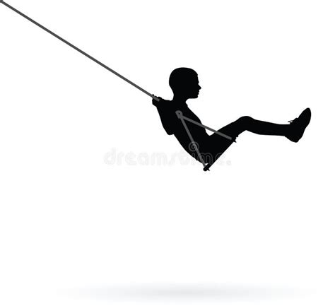 Boy Swinging On A Swing Stock Vector Illustration Of Active 154265285