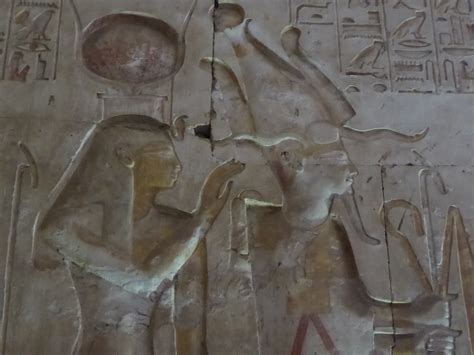 There are a few variations of this form: Isis & Osiris (sunken relief / Ramesses II style), Abydos ...