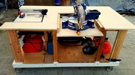 Mobile Workbench With Built In Table And Miter Saws Workbench Jet
