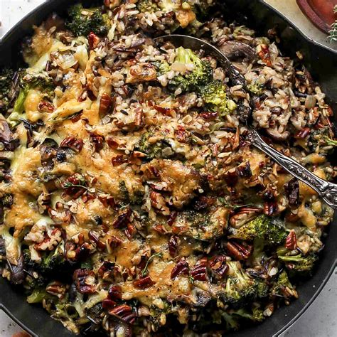One Pan Wild Rice And Cheesy Broccoli Casserole Dishing Out Health