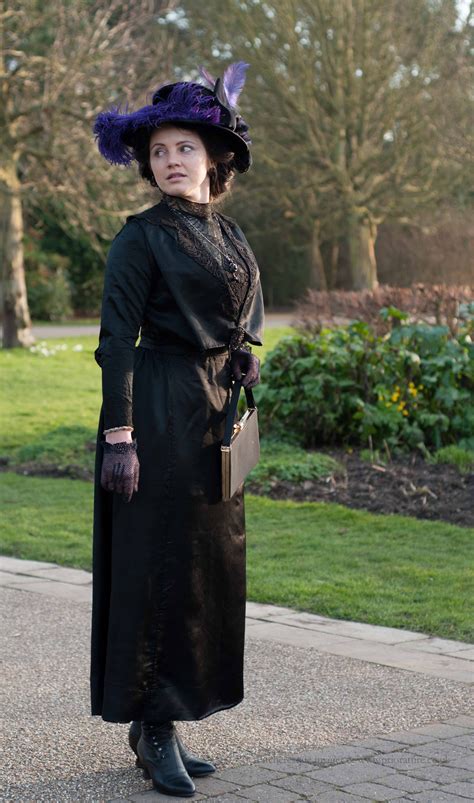 1914 Wwi Black Silk Mourning Outfit Original Repaired And Restored By