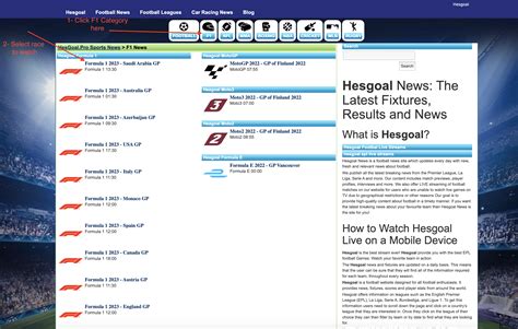 How To Watch F1 Live Streams On Hesgoal 2023