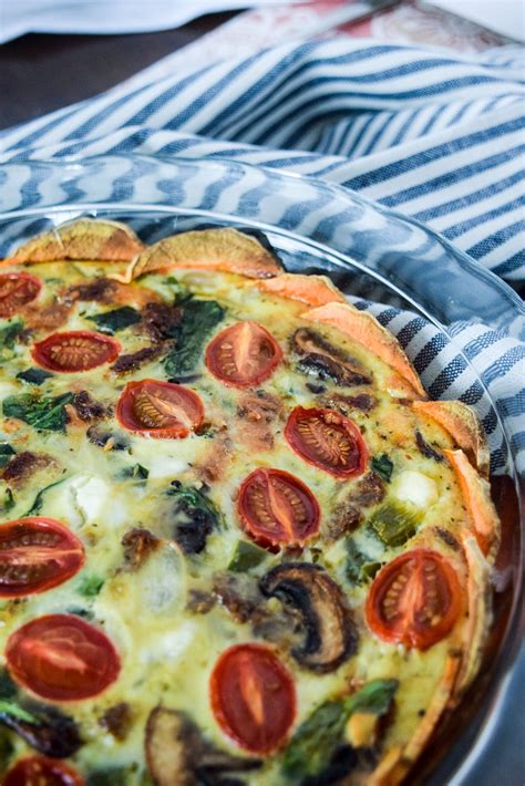 This Simple Healthy Sweet Potato Crust Quiche Can Be Made Using Any