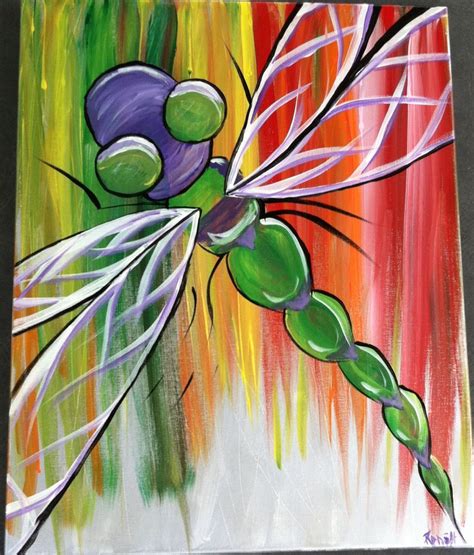 Dragonfly Is A Bright Colored Adventure Acrylic Painting Hattenhome