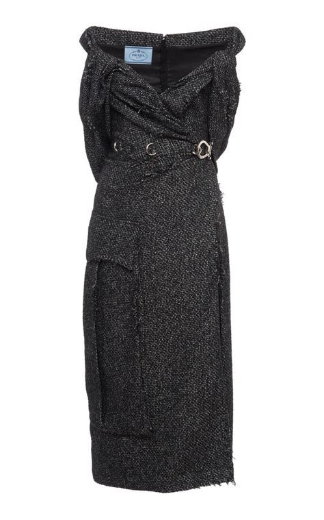 Wool Blend Tweed Midi Dress By Prada For Preorder On Moda Operandi