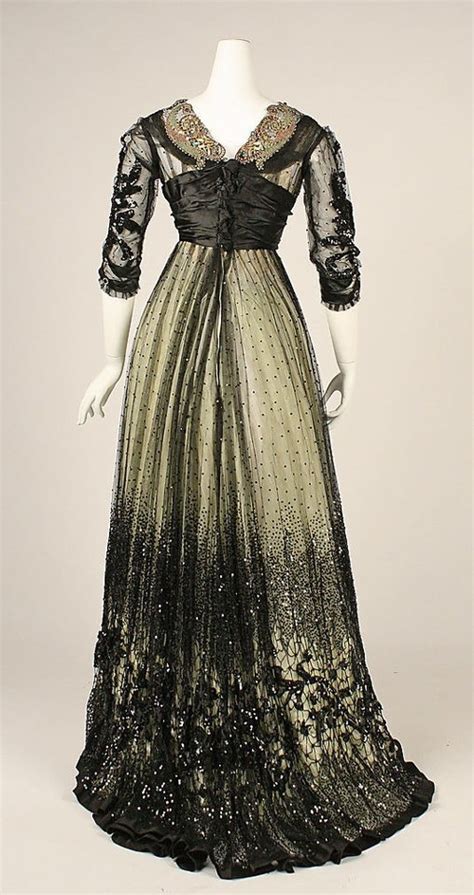 Evening Dress 1908 Vintage Gowns Historical Dresses Ball Gowns