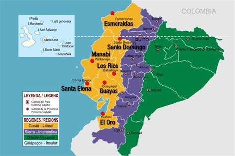 Provincias De La Costa Del Ecuador De Norte A Sur