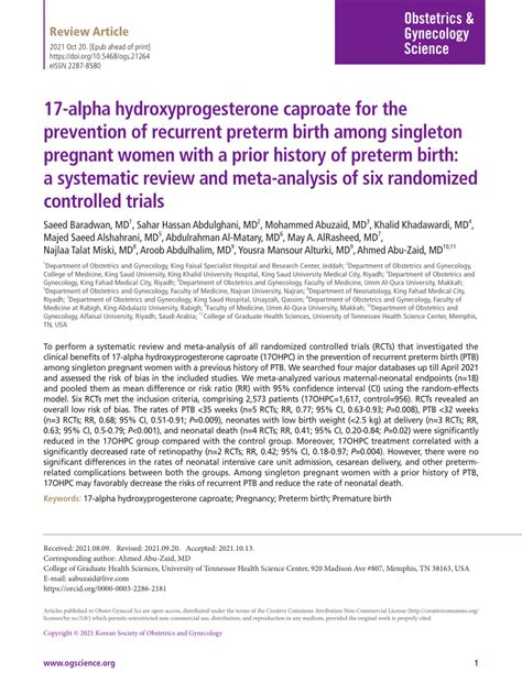 pdf 17 alpha hydroxyprogesterone caproate for the prevention of recurrent preterm birth among