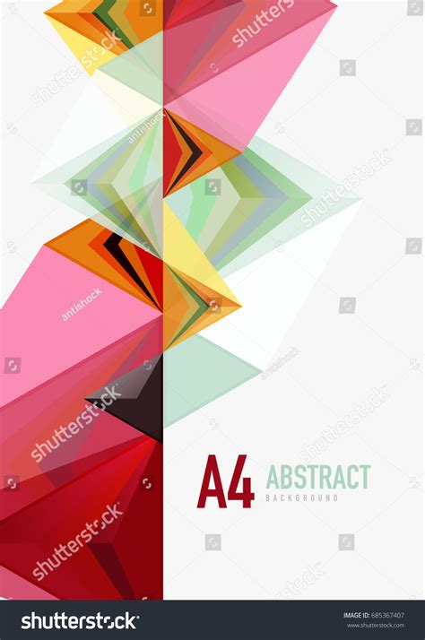 Triangular Low Poly Vector A4 Size Stock Vector 685367407 Shutterstock