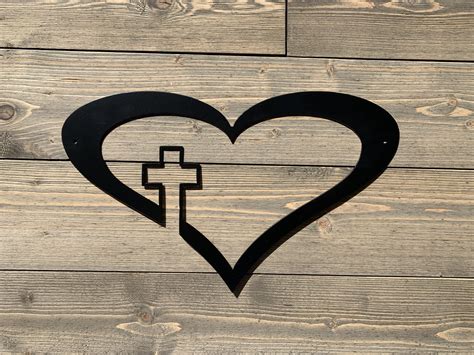 Heart With Cross Shop For Metal Signs Liberty Metal And Design