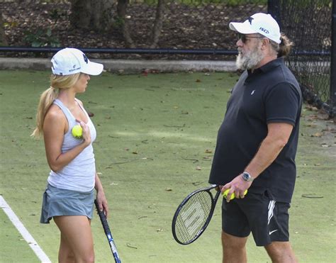 Russell Crowe And Britney Theriot Hit The Courts For Their Tennis Match In Sydney 27 Photos