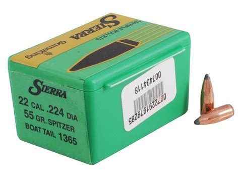 Sierra Gameking Bullets 22 Caliber 224 Diameter 55 Grain Spitzer Boa