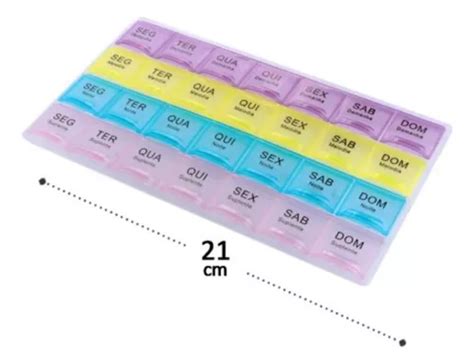 Porta Comprimidos Organizador Semanal Mensal Divis Rias