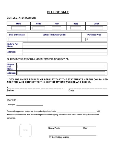 Bill Of Sale Tn Form Fill Out And Sign Printable Pdf Template