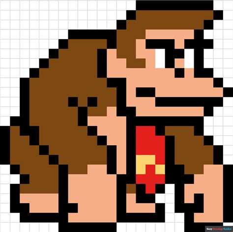 How To Draw Donkey Kong Pixel Art Really Easy Drawing Tutorial