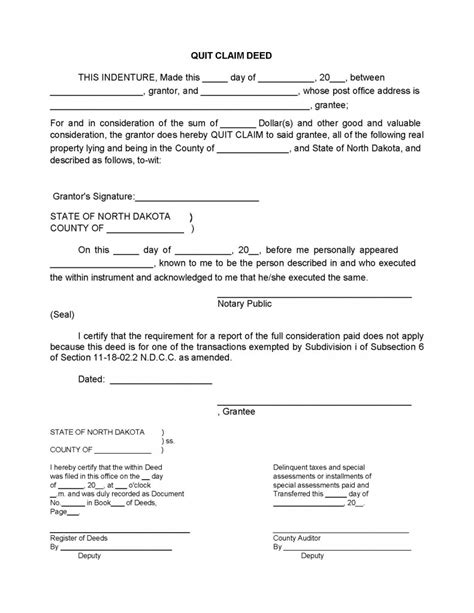Free Nc Quit Claim Deed Form And Printable Printable Forms Free Online