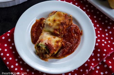 Zucchini Lasagna Roll Ups With Beef And Ricotta I Heart Recipes