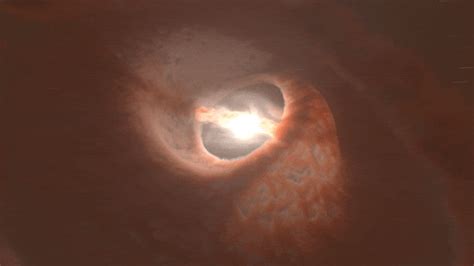 Planet Forming Disc Ripped Apart By Its Three Central Stars Leaving