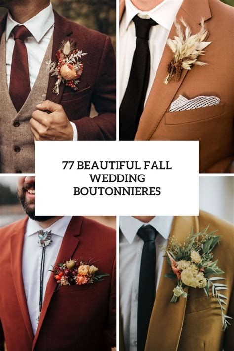 77 Beautiful Fall Wedding Boutonnieres Weddingomania