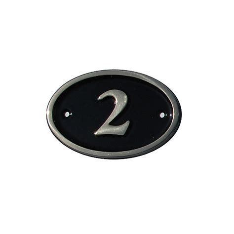 The House Nameplate Company Polished Black Brass Oval House Number 2