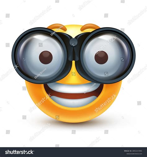 Binoculars Emoji Emoticon Looking Into Distance Stock Vector Royalty