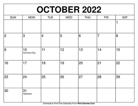 Free Printable October 2021 Calendars October 2022 Calendar Free