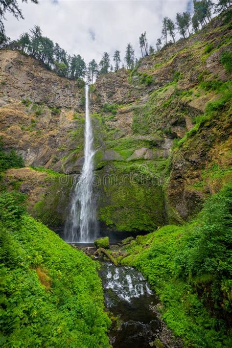 Multnomah Waterfall Along The Columbia River Gorge In Oregon During