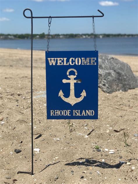 Rhode Island Anchor Sign Welcome Ri Door Sign Ri Anchor Etsy Door