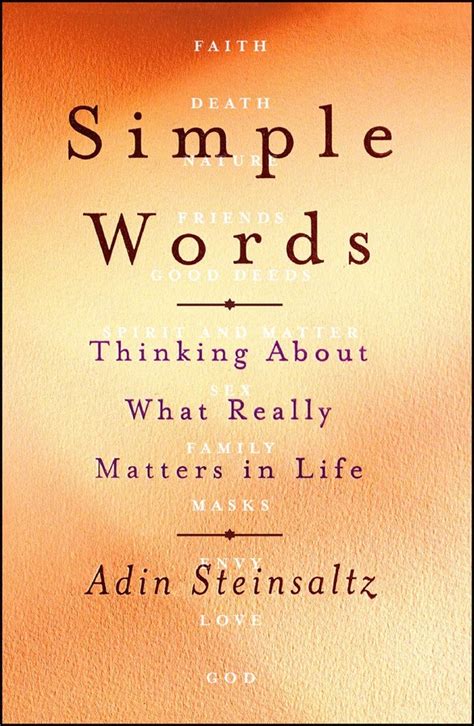 Simple Words Book By Adin Steinsaltz Official Publisher Page