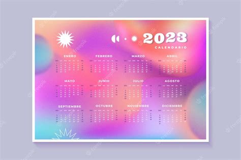 Premium Vector Gradient 2023 Calendar Template
