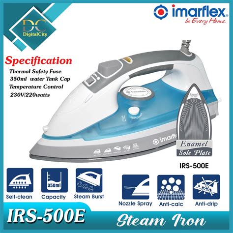 Imarflex Irs 500e Steam Flat Iron Enamel Soleplate Shopee Philippines