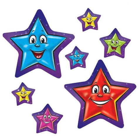 Star Shaped Smiley Stickers 27 Stickers Mixed Sizes