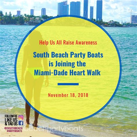 South Beach Party Boats Is Joining The Fun At The 2018 Miami Dade Heart Walk On Sunday Nov 18