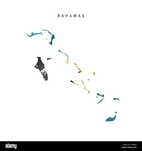 Detailed Waving Flag Map Of The Bahamas Vector Map With Masked Flag