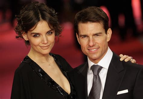 U S Actor Tom Cruise And His Wife Katie Holmes Pose On The Red Carped Before The European