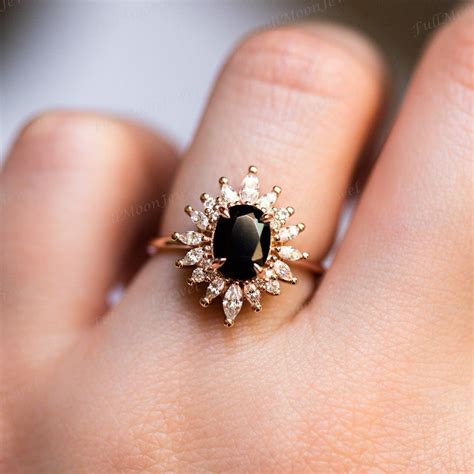 Black Onyx Gemstone Ring American Diamond Ring Heavy Designs Etsy Uk