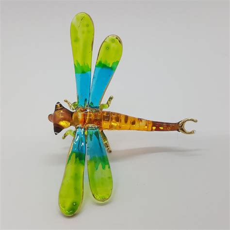 Dragonfly Blown Glass Blowing Art Ts Figurines Animal Decor Insects