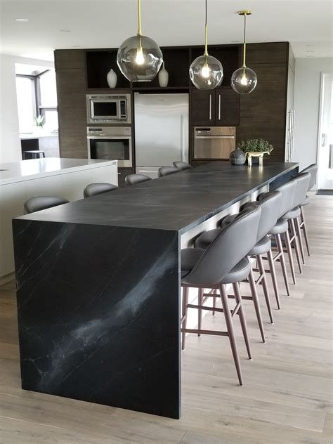 Agnes Kitchen Stunning Contemporary Design Stormy Black Soapstone By