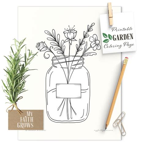 We may incorporate it into our list. Jar of Flowers Printable Coloring Page | My Faith Grows