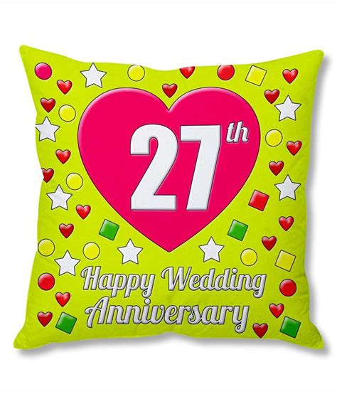 Phototsindia 27th Wedding Anniversary Cushion Cover Buy Online At