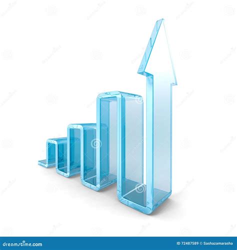 Success Business Bar Graph With Rising Up Arrow Stock Illustration