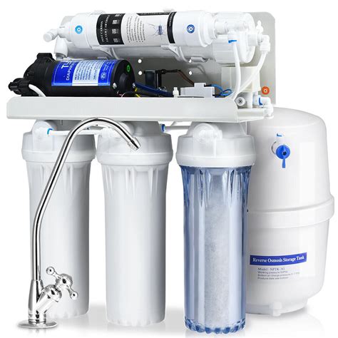 goplus 5 stage ultra safe reverse osmosis drinking water filter system purifier white walmart